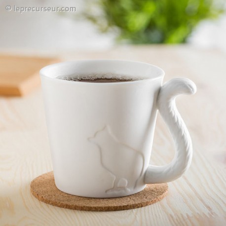 Tasse Chat Avec Anse Queue D Animal En Porcelaine Leprecurseur Com